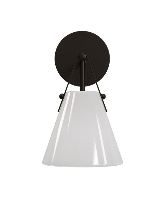 Currey and Company - 5800-0074 - One Light Wall Sconce - Bronwen - Opaque White/Oil Rubbed Bronze