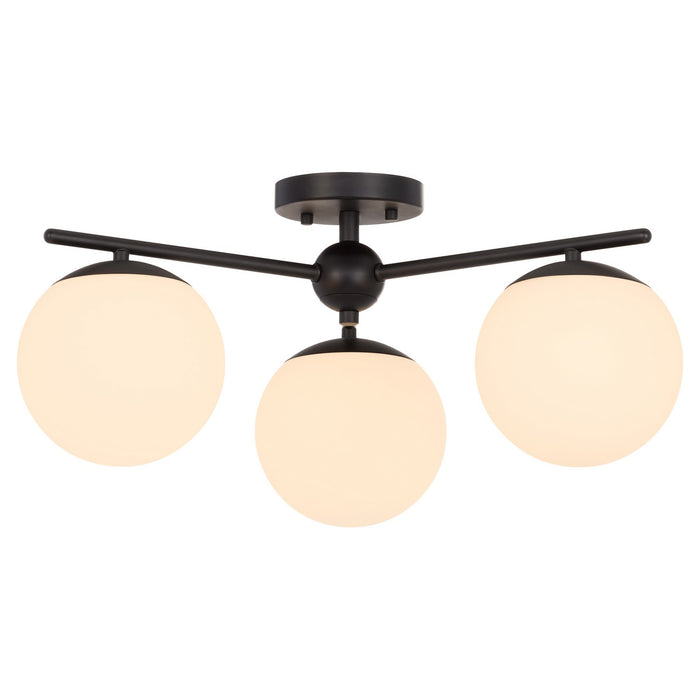 Quorum - 339-3-59 - Three Light Semi-Flush Mount - Jasper - Matte Black