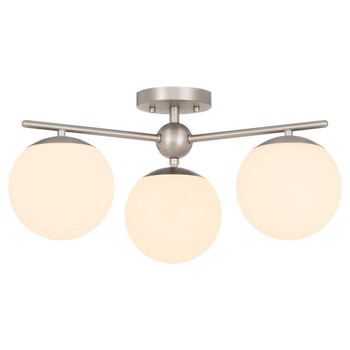 Quorum - 339-3-65 - Three Light Semi-Flush Mount - Jasper - Satin Nickel
