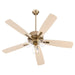 Quorum - 4525-03806 - 52"Ceiling Fan - Ovation - Aged Brass|Studio White