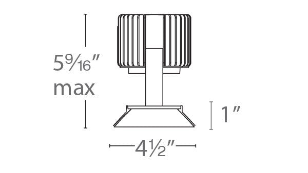 W.A.C. Lighting - R4RD1L-FTWA-BK - Invisible Trim with LED Light Engine - Volta - Black