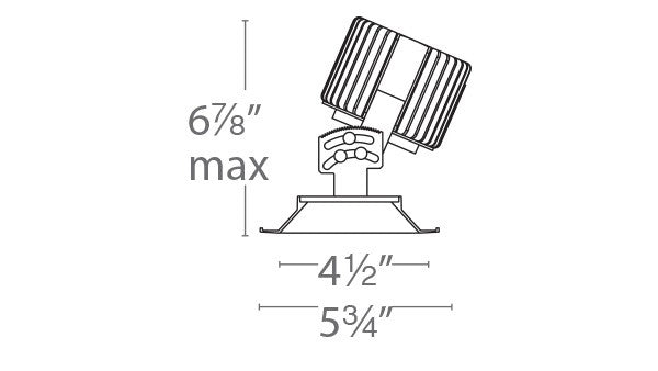W.A.C. Lighting - R4SAT-FTWA-BKWT - LED Adjustable Trim - Volta - Black/White