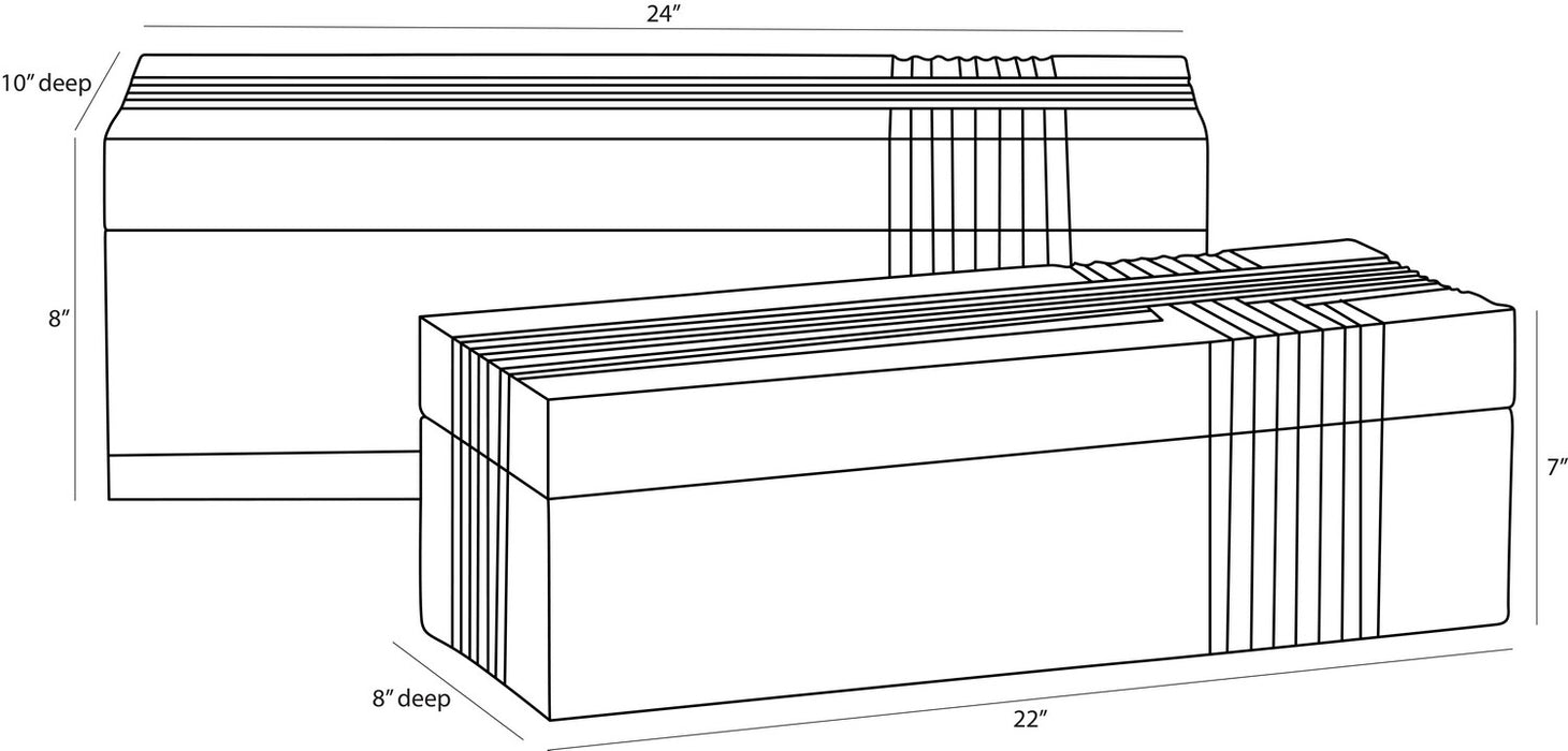 Arteriors - ARI23 - Boxes, Set of 2 - Kamira - Whitewash