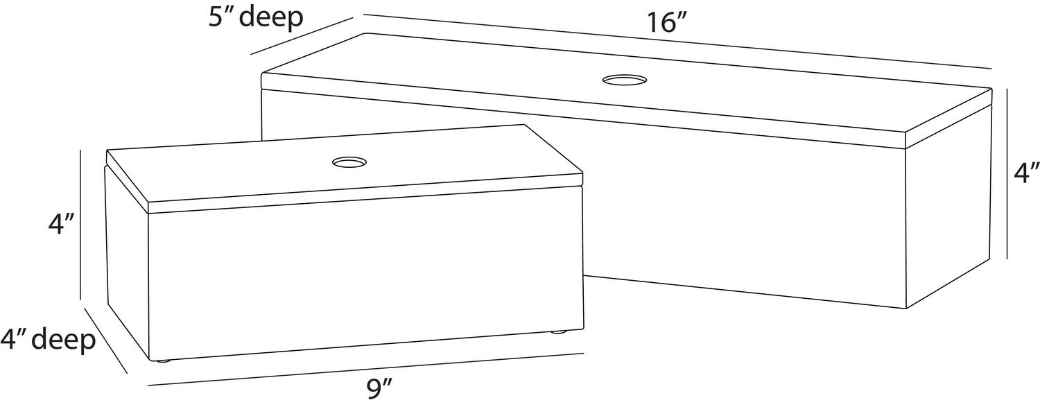 Arteriors - ARS07 - Boxes, Set of 2 - Kayce - Black & White