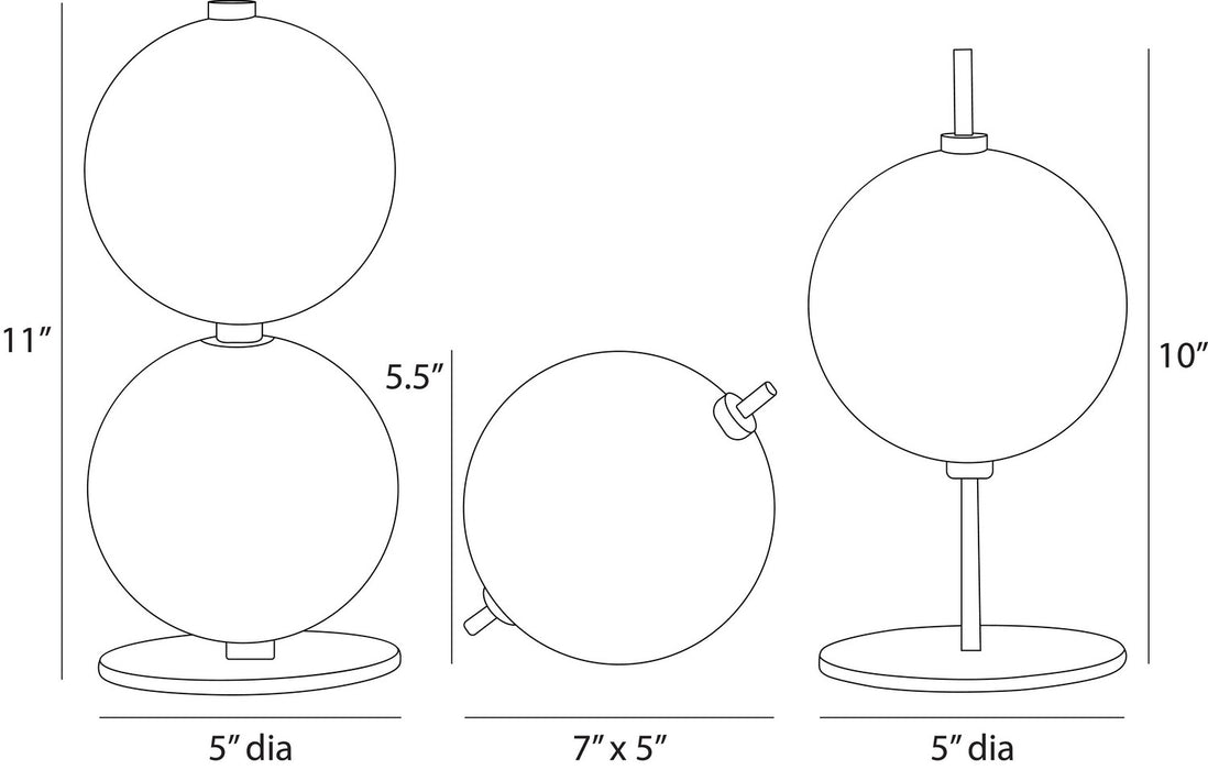 Arteriors - ASC33 - Sculptures, Set of 3 - Kyros - Ebony