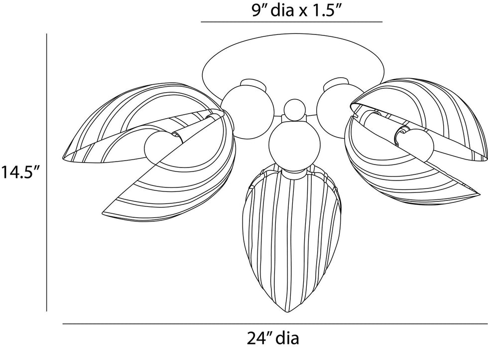 Arteriors - DFI11 - Three Light Flush Mount - Inessa - Vintage Brass