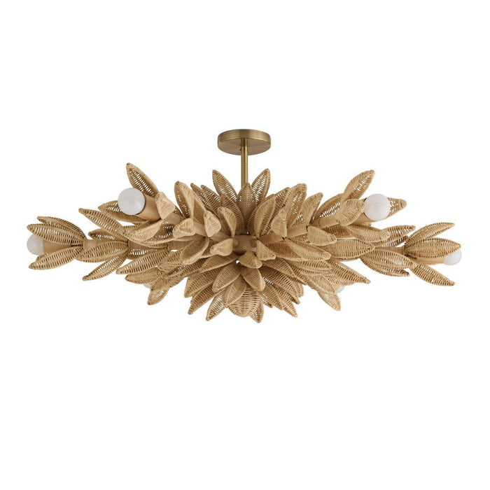 Arteriors - DFS03 - Six Light Semi-Flush Mount - Kasai - Natural