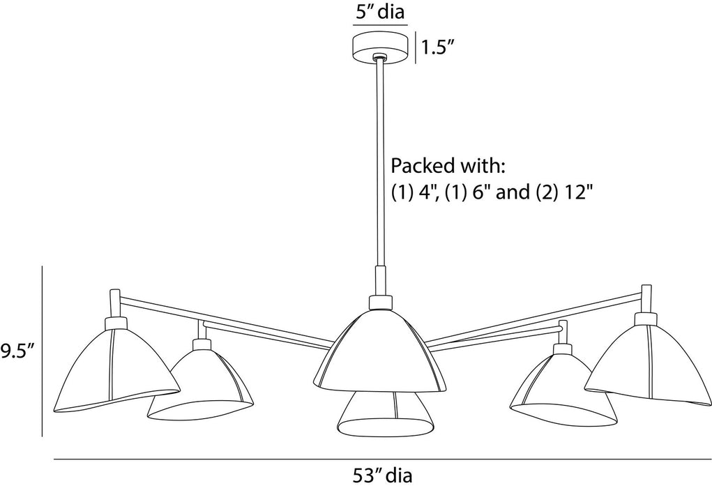 Arteriors - DLC36 - Six Light Chandelier - Inlet - Ivory