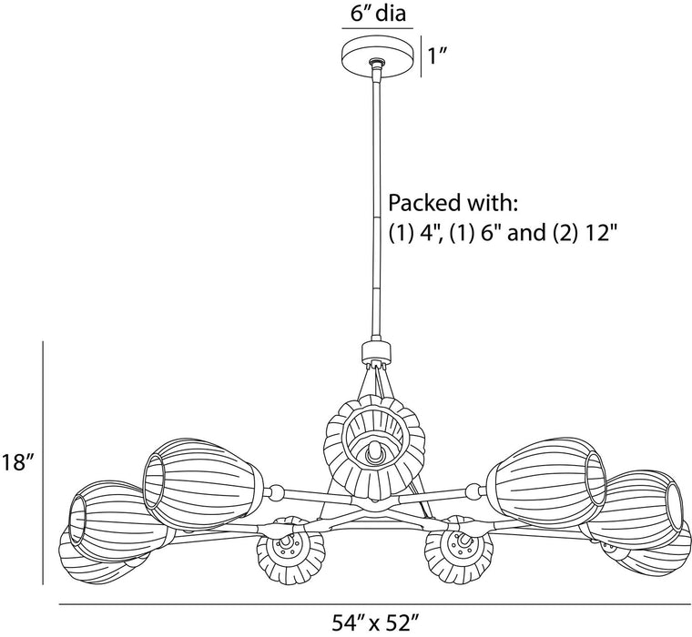 Arteriors - DLC38 - Nine Light Chandelier - Smyth - Smoke Luster