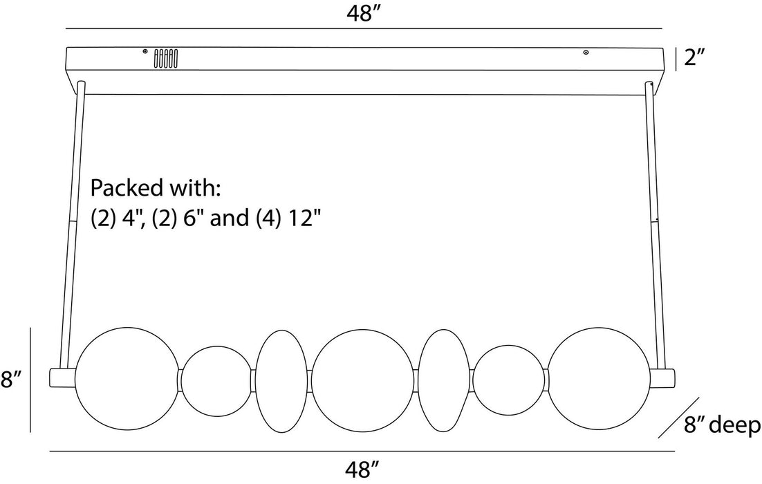 Arteriors - DLC39 - LED Chandelier - Raphael - Opal
