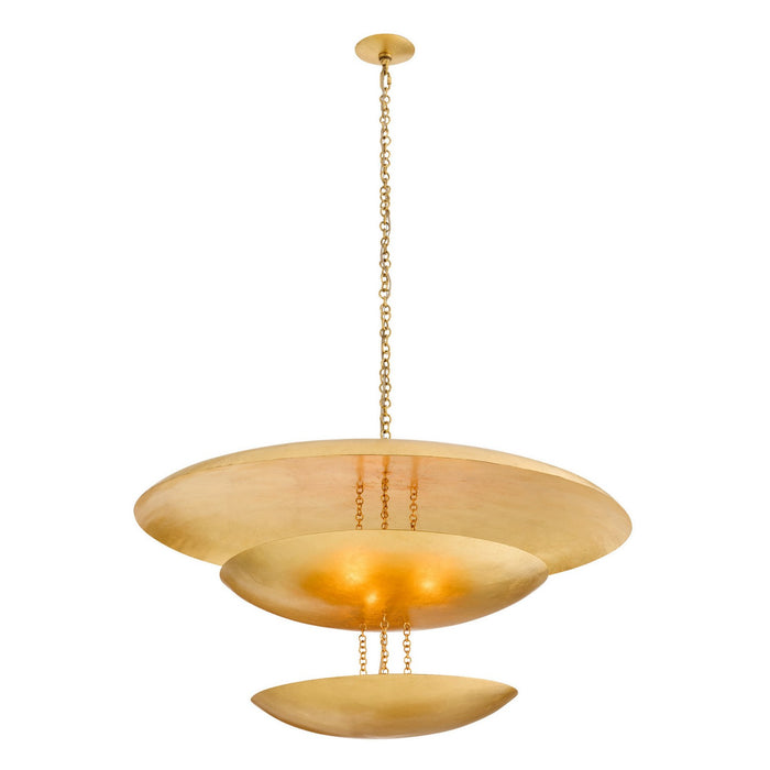 Arteriors - DLI07 - Six Light Chandelier - Florko - Gold Leaf
