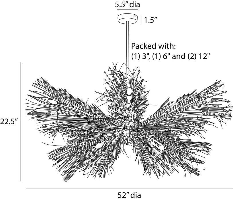 Arteriors - DLS15 - 12 Light Chandelier - Kauai - Bleached