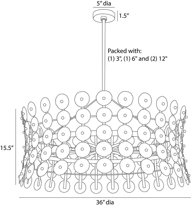 Arteriors - DMI22 - Six Light Chandelier - Imperia - Burnt Iron