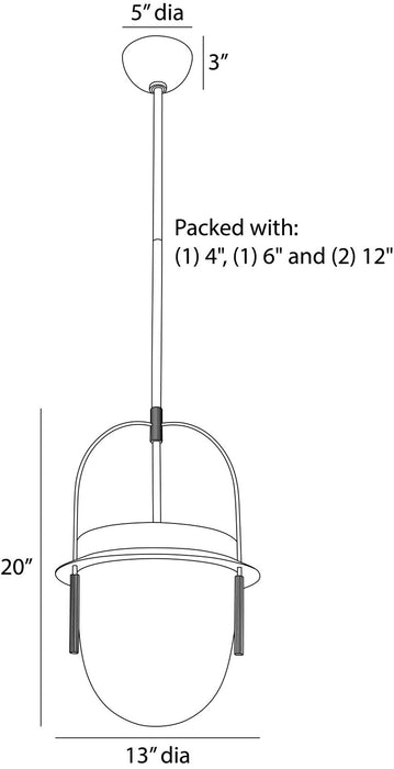 Arteriors - DPC19 - One Light Pendant - Kathleen - Frosted Smoke