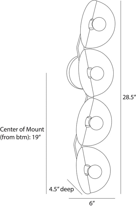 Arteriors - DWC69 - Four Light Wall Sconce - Itzia - Antique Brass