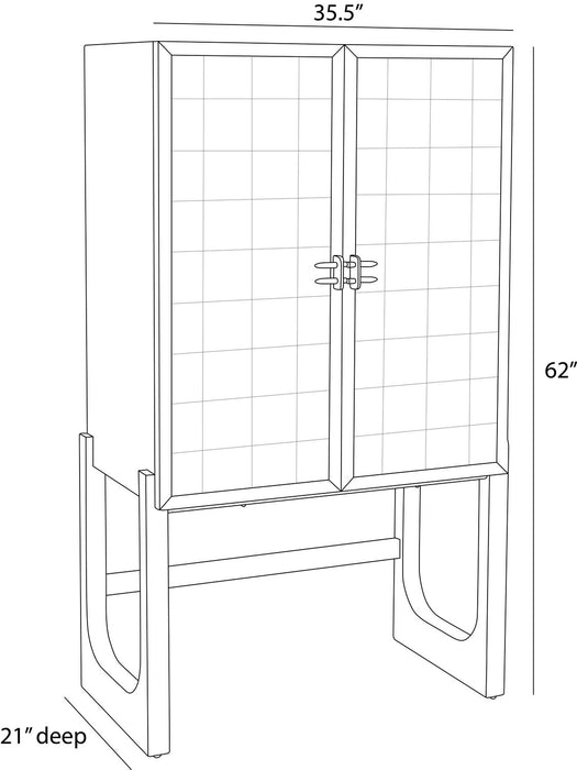 Arteriors - FNS18 - Cocktail Cabinet - Jermaine - Antiqued Amber