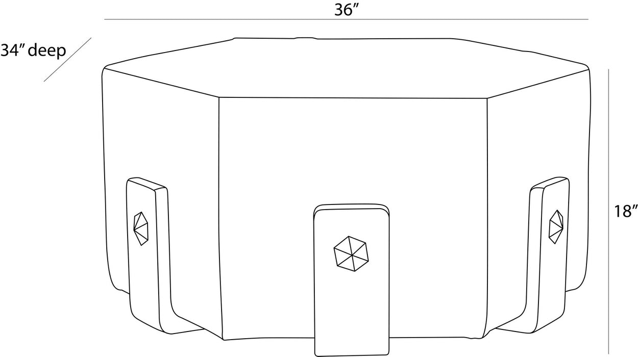 Arteriors - FOI13 - Ottoman - Ivonne - White