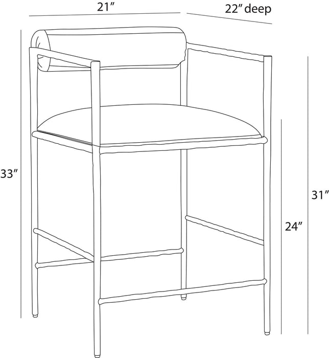 Arteriors - FSI19 - Counter Stool - Barbana - Oxford White