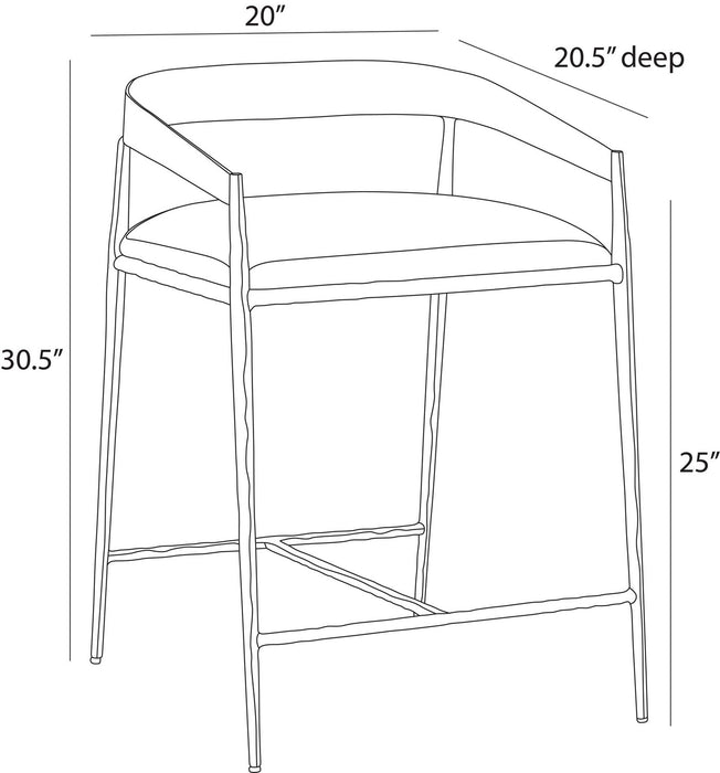 Arteriors - FSI21 - Counter Stool - Ansel - Midnight Grey