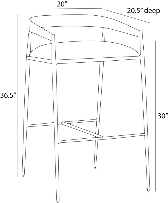 Arteriors - FSI22 - Bar Stool - Ansel - Midnight Grey