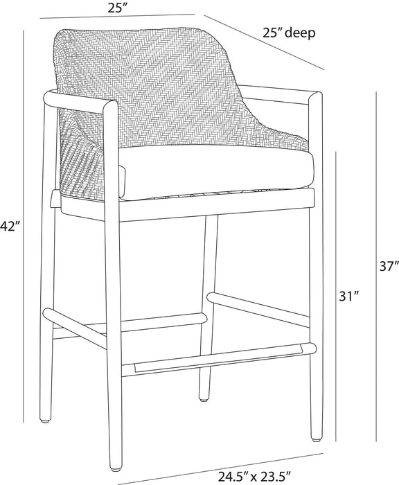 Arteriors - FSS12 - Outdoor Bar Stool - Chilton - Pearl