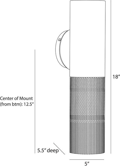 Arteriors - GADWC13 - One Light Outdoor Wall Sconce - Punch - Marine Grade Matte Black