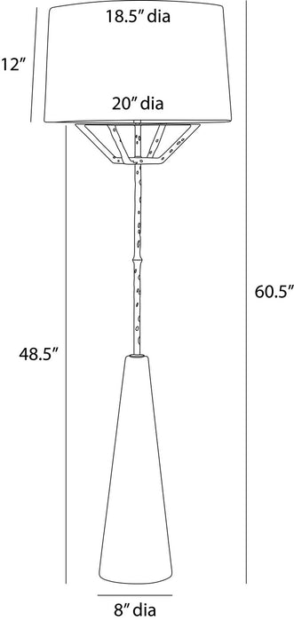 Arteriors - PFI17 - One Light Floor Lamp - Juneau - White