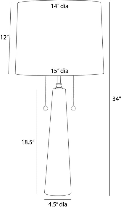 Arteriors - PTC65-711 - Two Light Table Lamp - Sidney - Natural
