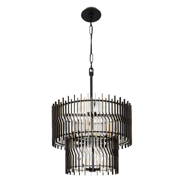 Varaluz - 393C10MBFG - Ten Light Chandelier - Park Row - Matte Black/French Gold