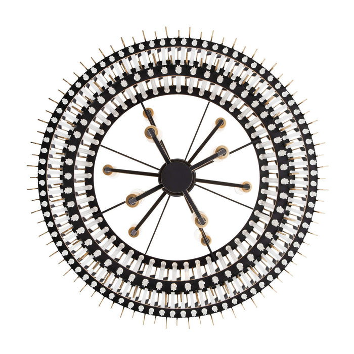 Varaluz - 393C10MBFG - Ten Light Chandelier - Park Row - Matte Black/French Gold
