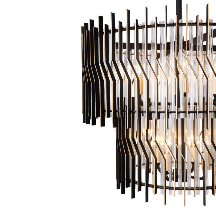 Varaluz - 393C10MBFG - Ten Light Chandelier - Park Row - Matte Black/French Gold