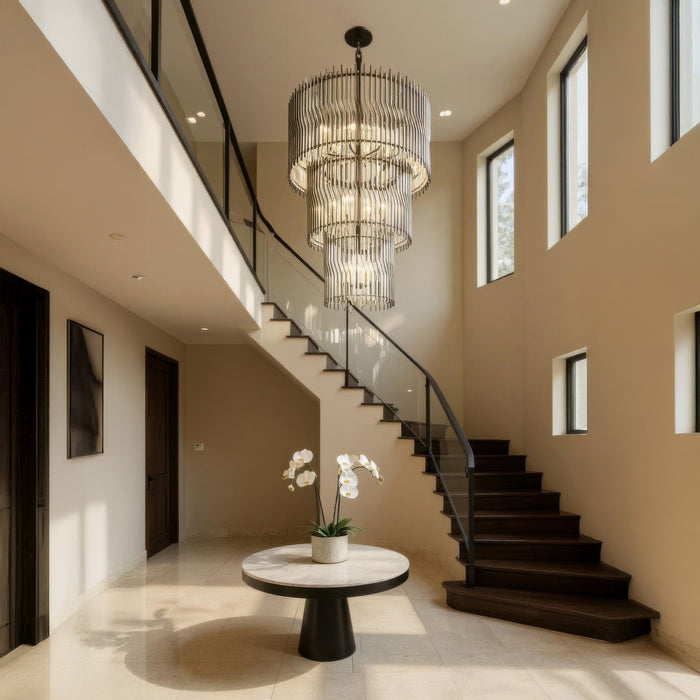 Varaluz - 393C18MBFG - 18 Light Chandelier - Park Row - Matte Black/French Gold