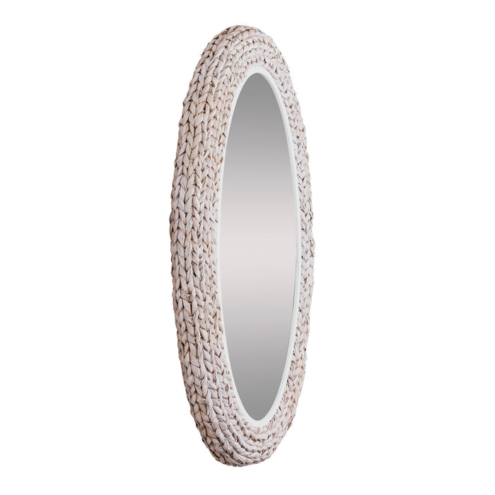 Varaluz - 457MI24MWW - Wall Mirror - Athena - Matte White/Whitewash Seagrass