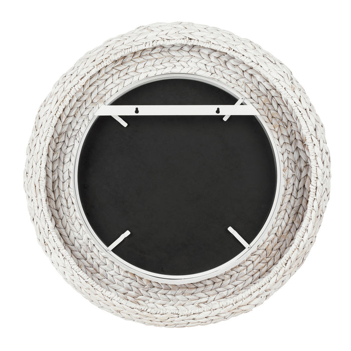 Varaluz - 457MI30MWW - Wall Mirror - Athena - Matte White/Whitewash Seagrass