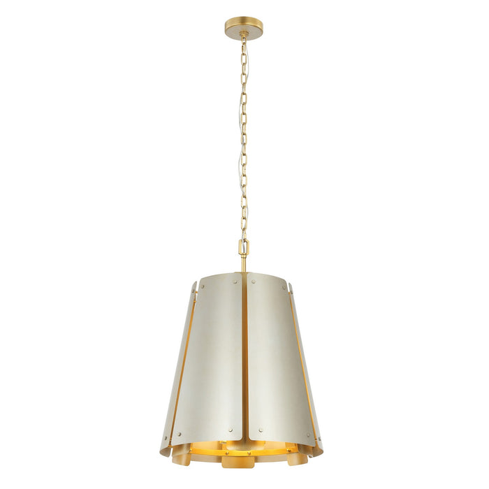 Varaluz - 518F06SSBS - Six Light Foyer Pendant - Peep Show - Sunwashed Silver/Brushed Sienna