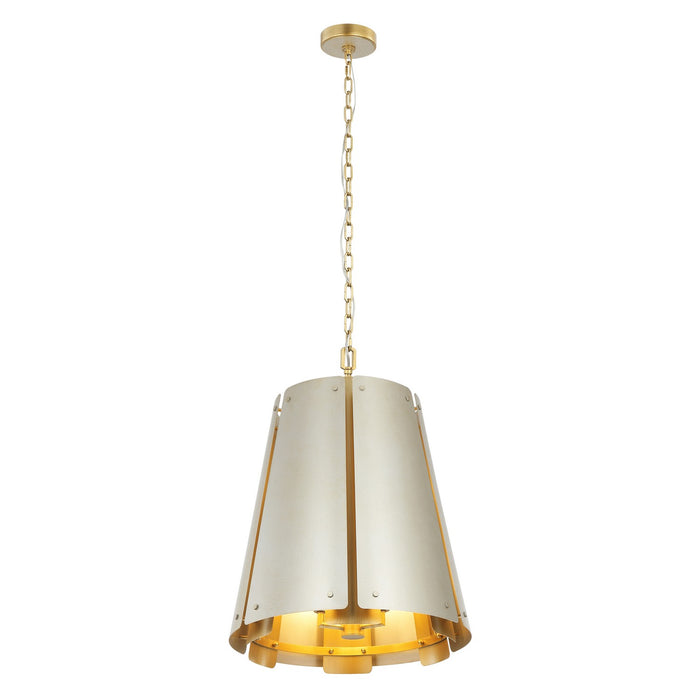 Varaluz - 518F06SSBS - Six Light Foyer Pendant - Peep Show - Sunwashed Silver/Brushed Sienna