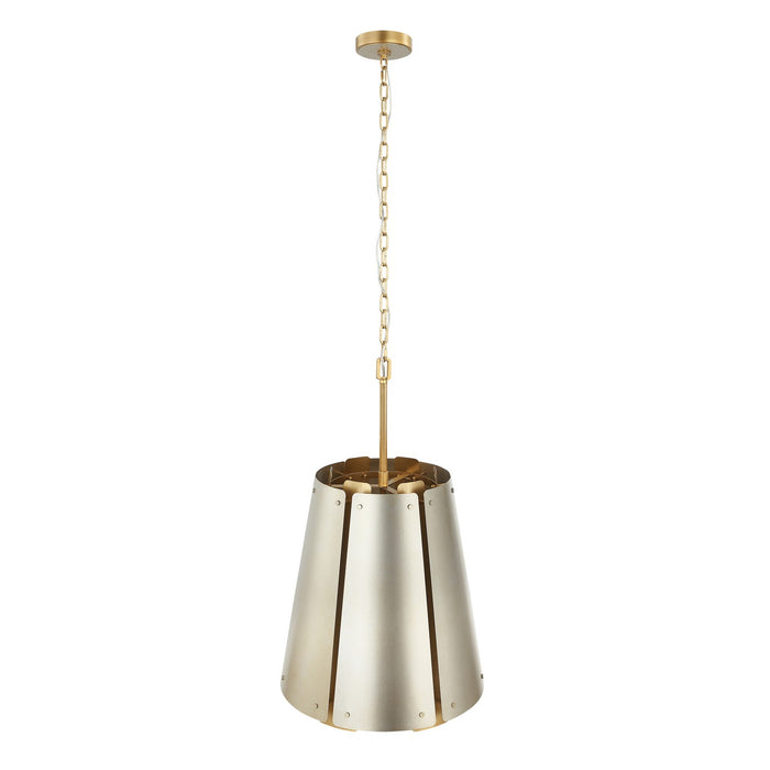 Varaluz - 518F06SSBS - Six Light Foyer Pendant - Peep Show - Sunwashed Silver/Brushed Sienna