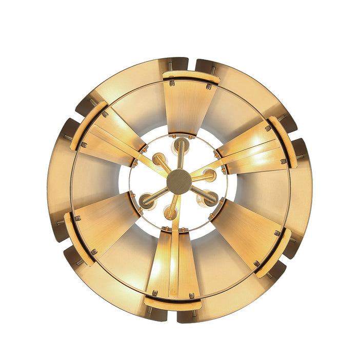 Varaluz - 518F06SSBS - Six Light Foyer Pendant - Peep Show - Sunwashed Silver/Brushed Sienna