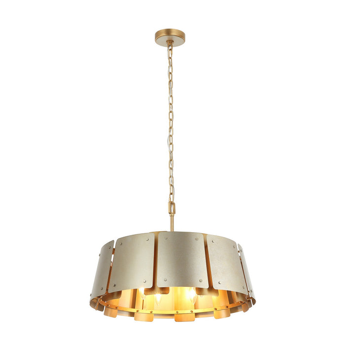 Varaluz - 518P05SSBS - Five Light Pendant - Peep Show - Sunwashed Silver/Brushed Sienna