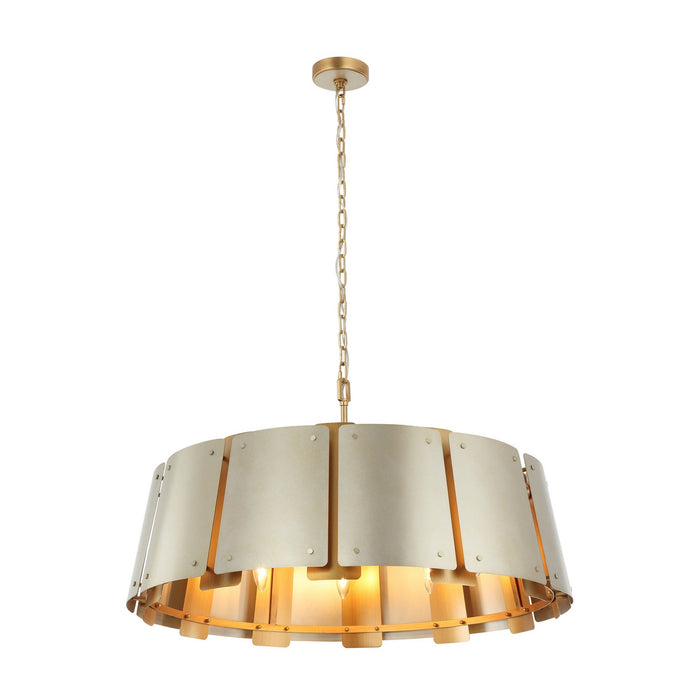 Varaluz - 518P08SSBS - Eight Light Pendant - Peep Show - Sunwashed Silver/Brushed Sienna