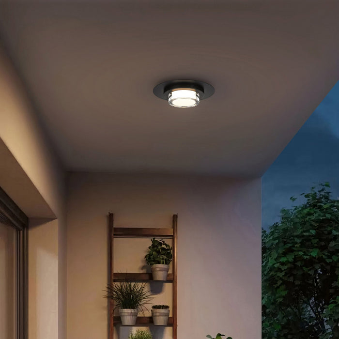 Alteck - AFM0012-3CCT-W-BK - LED Flush Mount - Plate - Sand Black