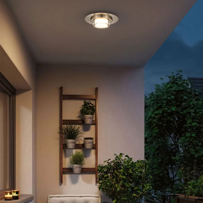 Alteck - AFM0012-3CCT-W-BSS - LED Flush Mount - Plate - Brushed Stainless Steel