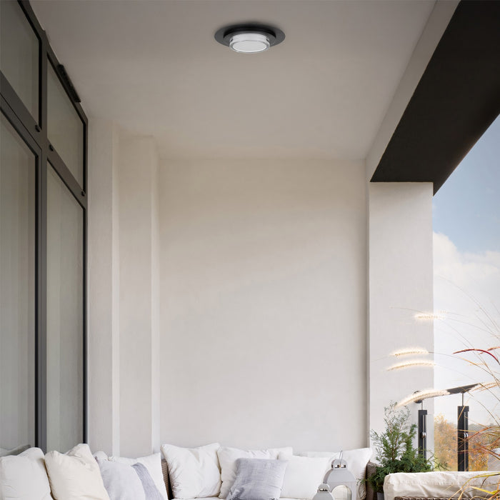 Alteck - AFM0013-3CCT-W-BK - LED Flush Mount - Plate - Sand Black