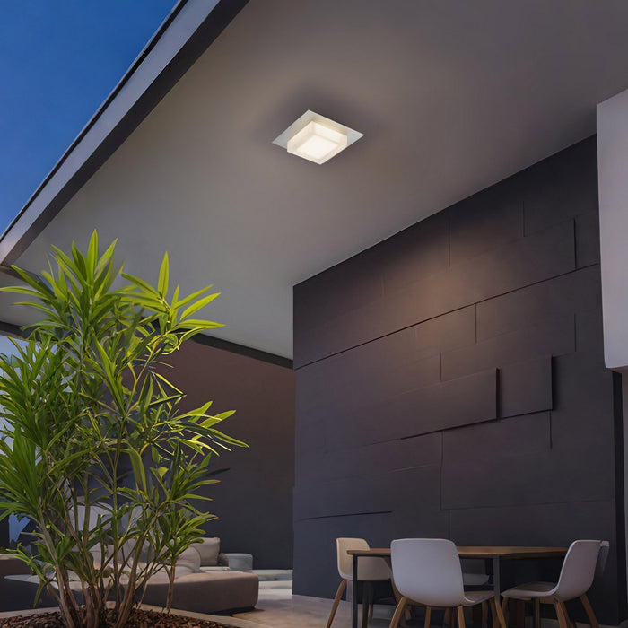 Alteck - AFM0014-3CCT-W-BSS - LED Flush Mount - Foursquare - Brushed Stainless Steel