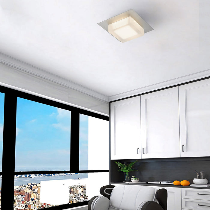 Alteck - AFM0014-3CCT-W-BSS - LED Flush Mount - Foursquare - Brushed Stainless Steel