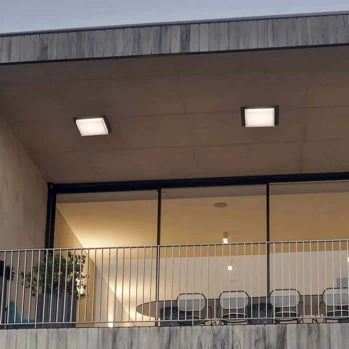 Alteck - AFM0015-3CCT-W-BK - LED Flush Mount - Foursquare - Sand Black