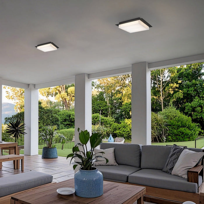 Alteck - AFM0015-3CCT-W-BK - LED Flush Mount - Foursquare - Sand Black