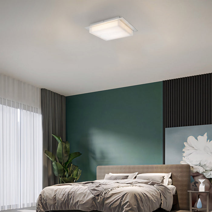 Alteck - AFM0015-3CCT-W-BSS - LED Flush Mount - Foursquare - Brushed Stainless Steel