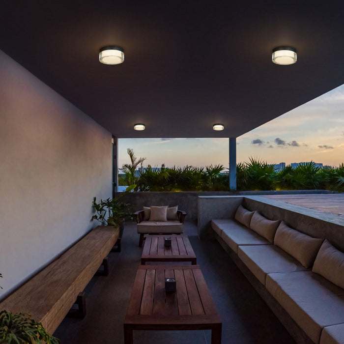 Alteck - AFM0016-3CCT-W-BK - LED Flush Mount - Sunspot - Sand Black