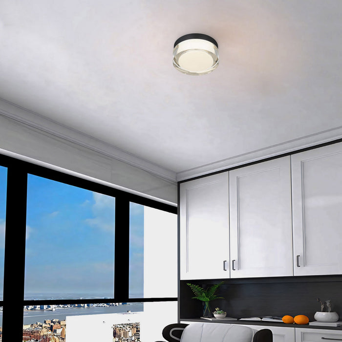 Alteck - AFM0016-3CCT-W-BK - LED Flush Mount - Sunspot - Sand Black